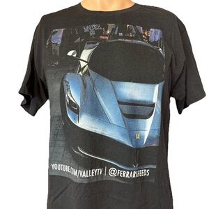 ValleyTV YouTube.com Ferrari Black Shirt Size Medium Hanes